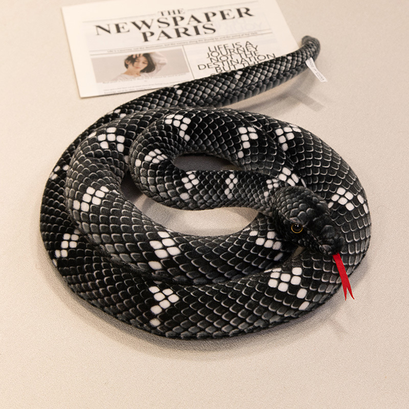Jucărie de pluș anaconda din altă țară, recuzită de șarpe fals, mascotă pentru anul semnului zodiacal șarpe, jucărie de pluș