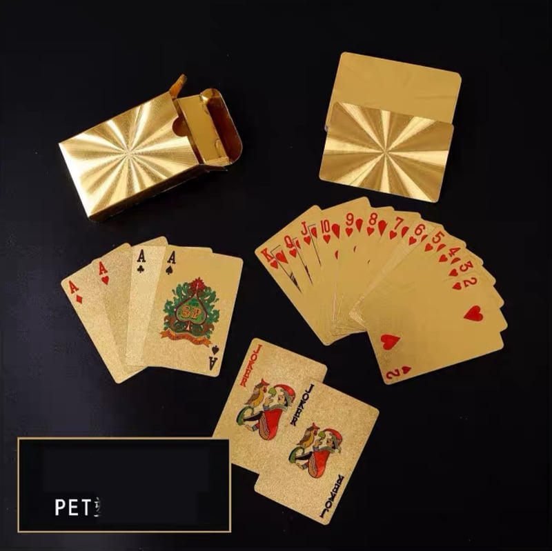 Производител на карти за игра PVC чисто черно и златно миещо се експортно водоустойчиво фолио реклама пластмасови карти за игра