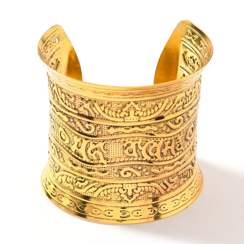 Egzotikus, széles arany karkötő Dunhuangtól nőknek, etnikai stílusú, bohém karkötő, Dai karkötő, indiai és európai ékszerek