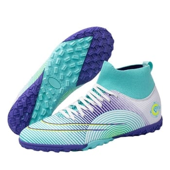 Nauji aukštakulniai futbolo bateliai vyrams ir paaugliams su ilgais TF dygliais, tinkami mokyklinėms sporto varžyboms ir treniruotėms.