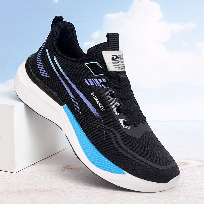 Muške sportske tenisice casual PU+ mrežasti gornji dio, prozračne, PVC potplat, slip-on, okrugla špička