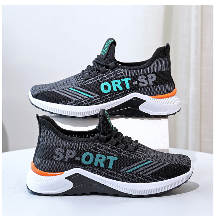 Muške tenisice s mrežastim gornjim dijelom, prugast uzorak, PVC potplat injekcijski oblikovan, okrugli vrh