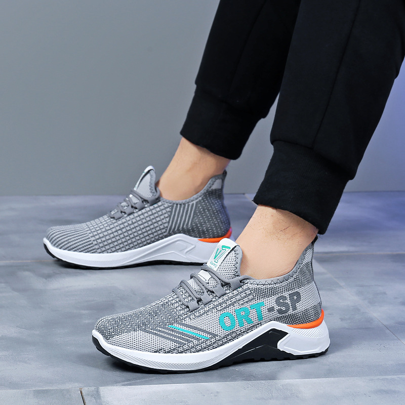 Muške tenisice s mrežastim gornjim dijelom, prugast uzorak, PVC potplat injekcijski oblikovan, okrugli vrh