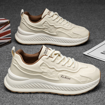 Muške tenisice casual za svakodnevno nošenje, prozračna mrežasta unutrašnjost, gornji dio od sintetičke kože, vezivanje šnurkama, PVC đon, injekcijska tehnologija đona