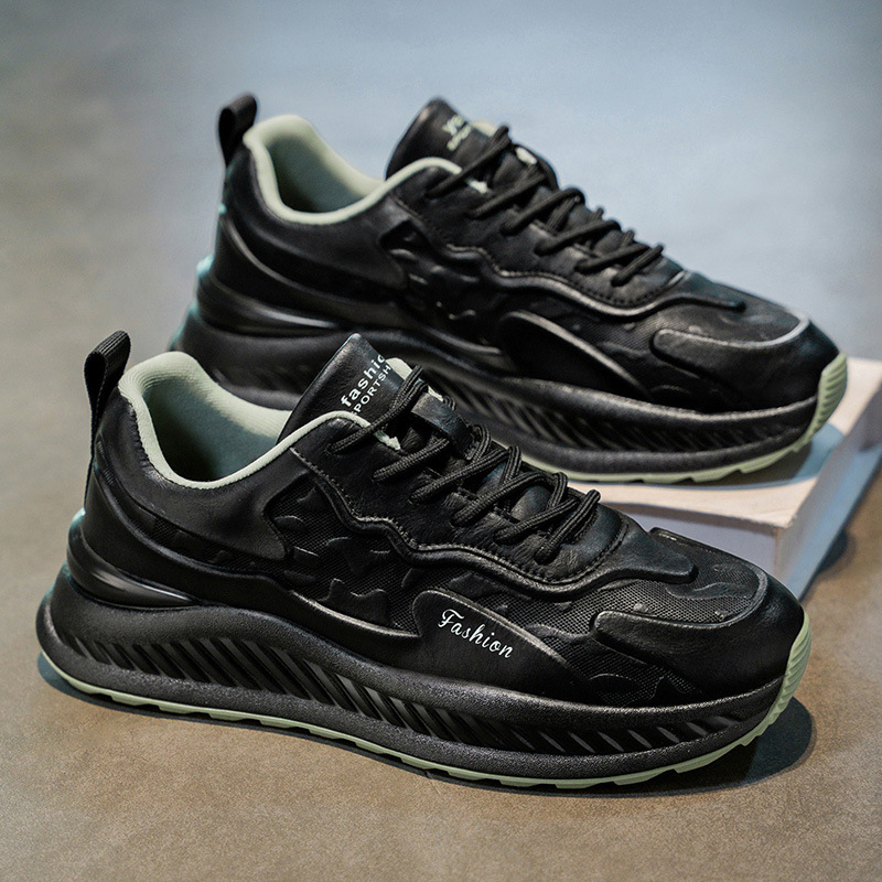 Muške tenisice casual za svakodnevno nošenje, prozračna mrežasta unutrašnjost, gornji dio od sintetičke kože, vezivanje šnurkama, PVC đon, injekcijska tehnologija đona