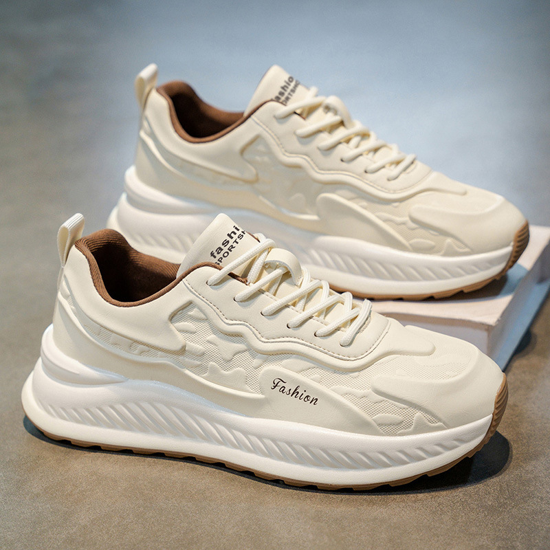 Muške tenisice casual za svakodnevno nošenje, prozračna mrežasta unutrašnjost, gornji dio od sintetičke kože, vezivanje šnurkama, PVC đon, injekcijska tehnologija đona