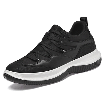 Muške sportsko-casual tenisice s debelom potplatom za povećanje visine 6–8 cm, gornji dio od kože krave, potplat od gumoplastike, vezanje šnirkama, okrugli vrh