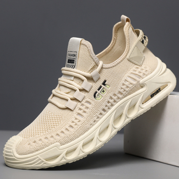 Muške casual tenisice s prozračnim fly-knit gornjim dijelom, gumom potplatom, niski kroj, zaobljeni vrh