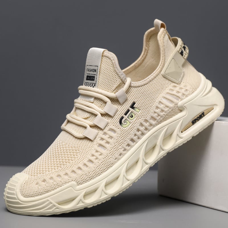 Muške casual tenisice s prozračnim fly-knit gornjim dijelom, gumom potplatom, niski kroj, zaobljeni vrh