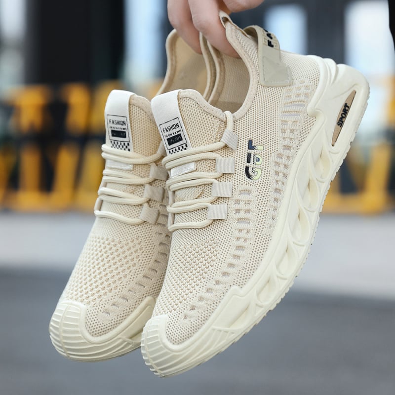Muške casual tenisice s prozračnim fly-knit gornjim dijelom, gumom potplatom, niski kroj, zaobljeni vrh