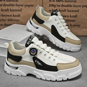 Мъжки обувки за открито, нисък профил, дишаща PU горна част, закопчаване с катарама, PVC подметка инжекционно формована, стил Martin boots