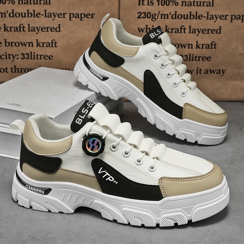 Мъжки обувки за открито, нисък профил, дишаща PU горна част, закопчаване с катарама, PVC подметка инжекционно формована, стил Martin boots