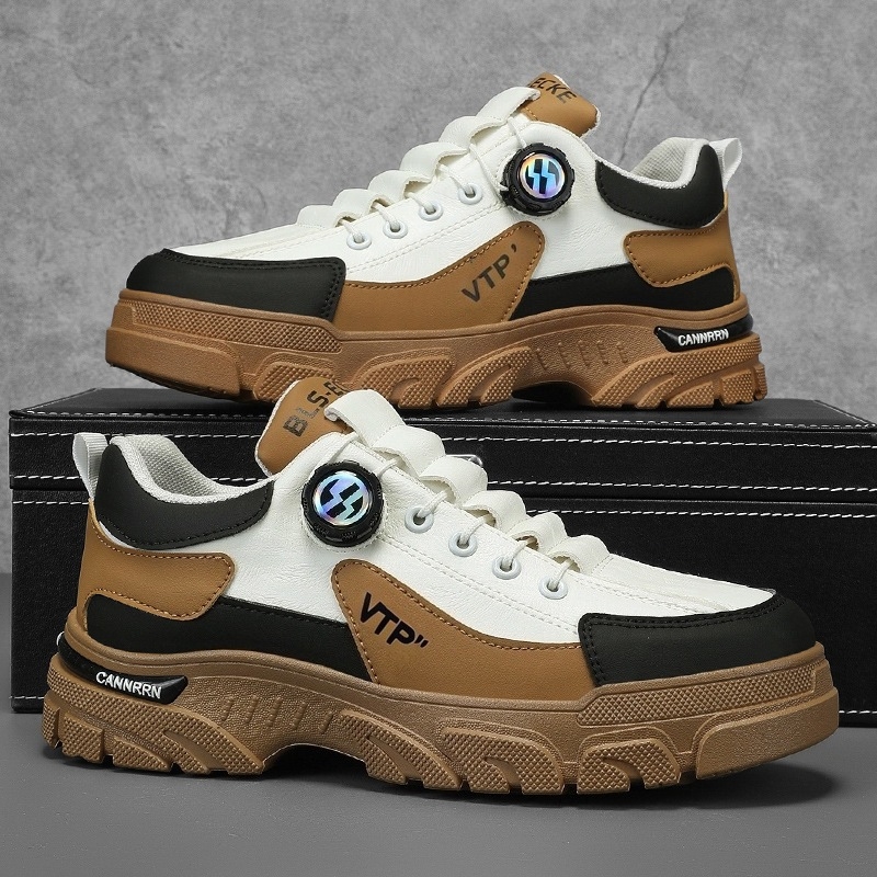 Мъжки обувки за открито, нисък профил, дишаща PU горна част, закопчаване с катарама, PVC подметка инжекционно формована, стил Martin boots