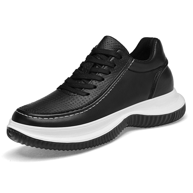 Muške sportske casual tenisice s povećanjem visine 6-8 cm, debela potplata, protivklizne, gornji dio od kravlje kože, gumena potplata