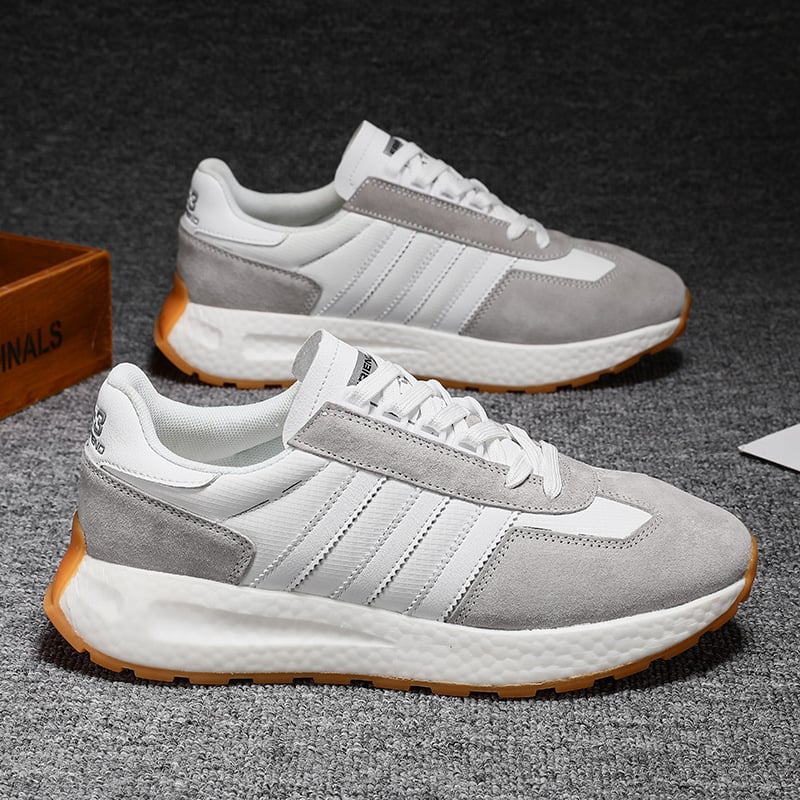 Unisex tenisice za trčanje s gornjim dijelom od svinske kože, lagana pjena potplata, prozračna PU uložak, mrežasta unutarnja podstava, dizajn s blok bojama, vezanje