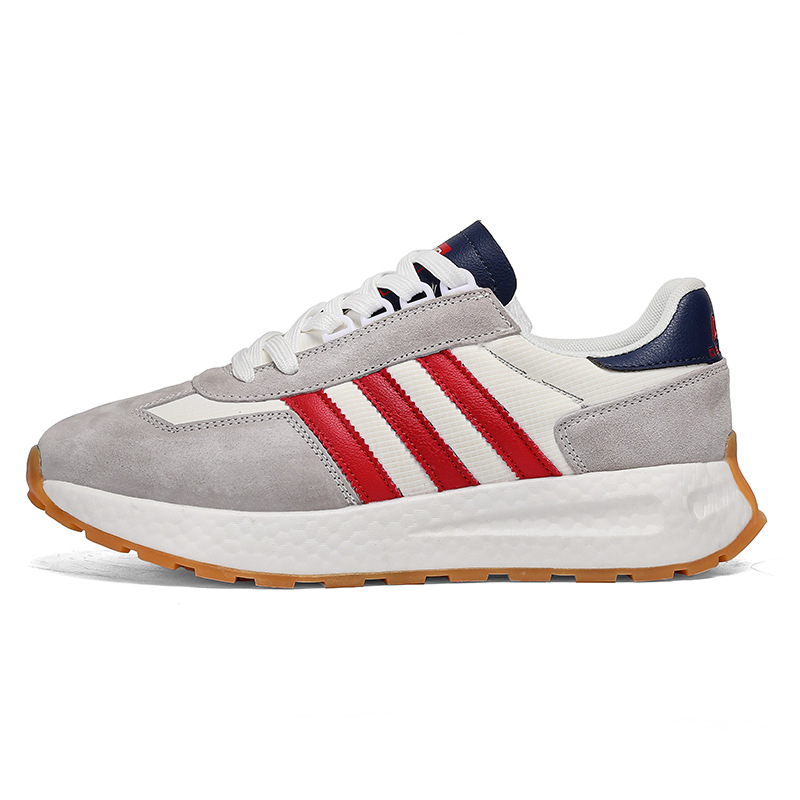 Unisex tenisice za trčanje s gornjim dijelom od svinske kože, lagana pjena potplata, prozračna PU uložak, mrežasta unutarnja podstava, dizajn s blok bojama, vezanje