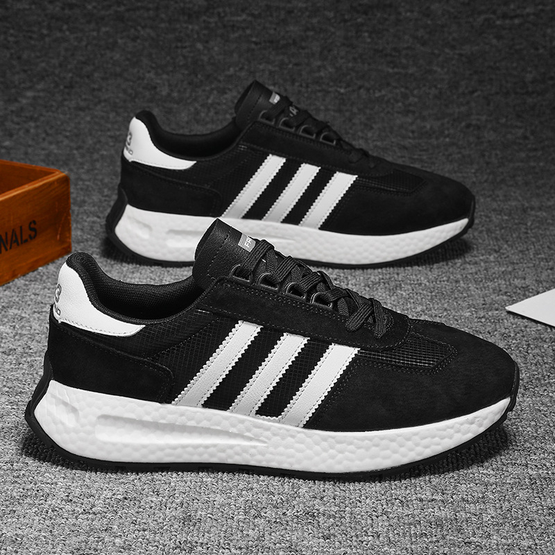 Unisex tenisice za trčanje s gornjim dijelom od svinske kože, lagana pjena potplata, prozračna PU uložak, mrežasta unutarnja podstava, dizajn s blok bojama, vezanje