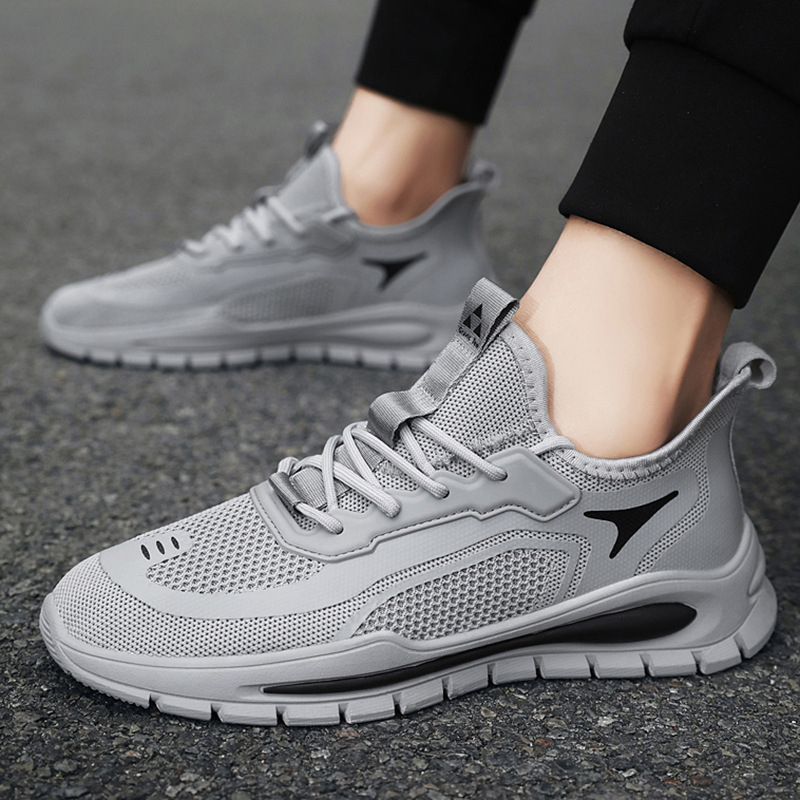 Muške sportske casual tenisice – prozračni PU+ mrežasti gornji dio, lagane, potplat od plastike, niski pet 1–3 cm, vezivanje šnurkama
