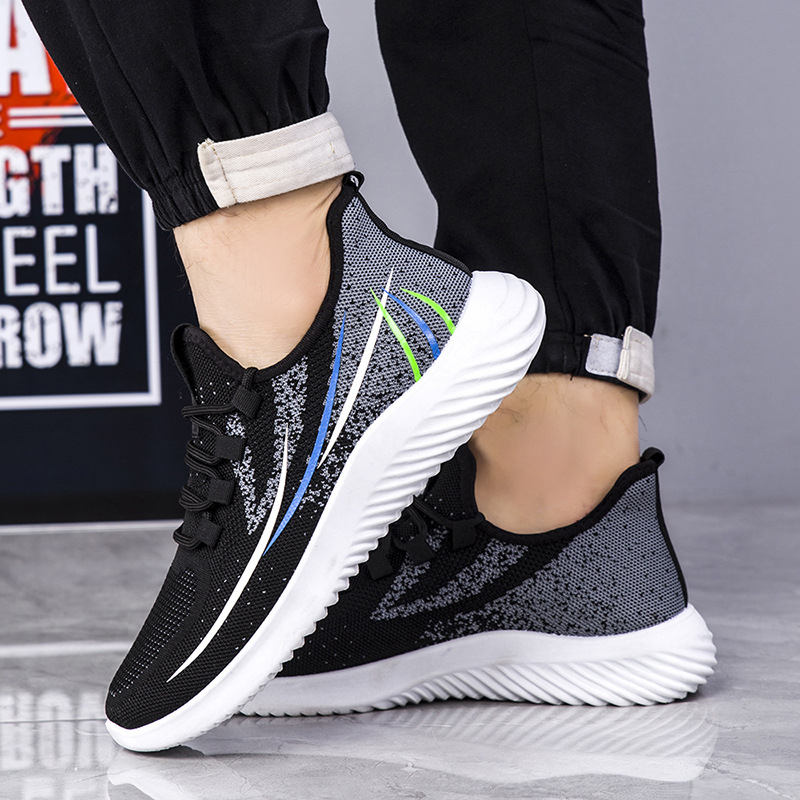 Muške svakodnevne tenisice za trčanje, prozračni Flyknit gornji dio, lagane, prednje vezivanje, niski vrh