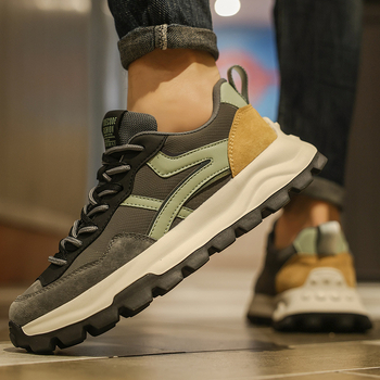 Pantofi sport casual pentru bărbați cu partea superioară din microfibră și talpă din cauciuc (Stil: sport, pantofi cu plasă; Partea superioară: microfibră; Talpă: cauciuc; Înălțimea călcâiului: 3–5 cm; Închidere: șireturi)