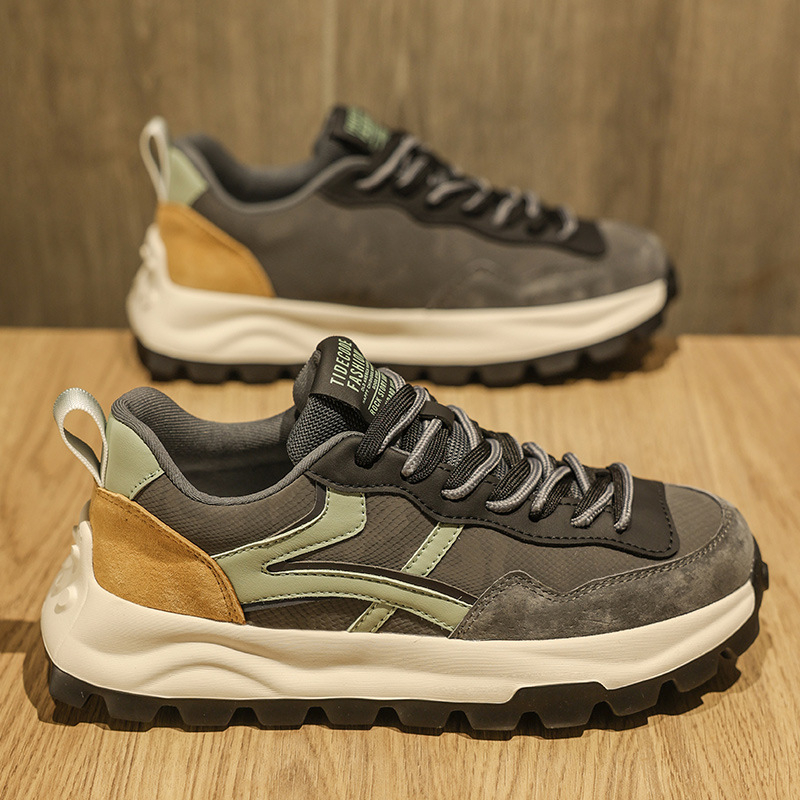 Pantofi sport casual pentru bărbați cu partea superioară din microfibră și talpă din cauciuc (Stil: sport, pantofi cu plasă; Partea superioară: microfibră; Talpă: cauciuc; Înălțimea călcâiului: 3–5 cm; Închidere: șireturi)