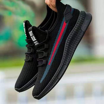 Sportske casual muške tenisice, prozračan fly weave gornji dio, gumeni potplat, mrežasti unutarnji dio, vezanje, za proljeće-ljeto (Gornji: fly weave; Potplat: gumeni; Unutrašnjost: mrežasti; Zatvaranje: vezanje)