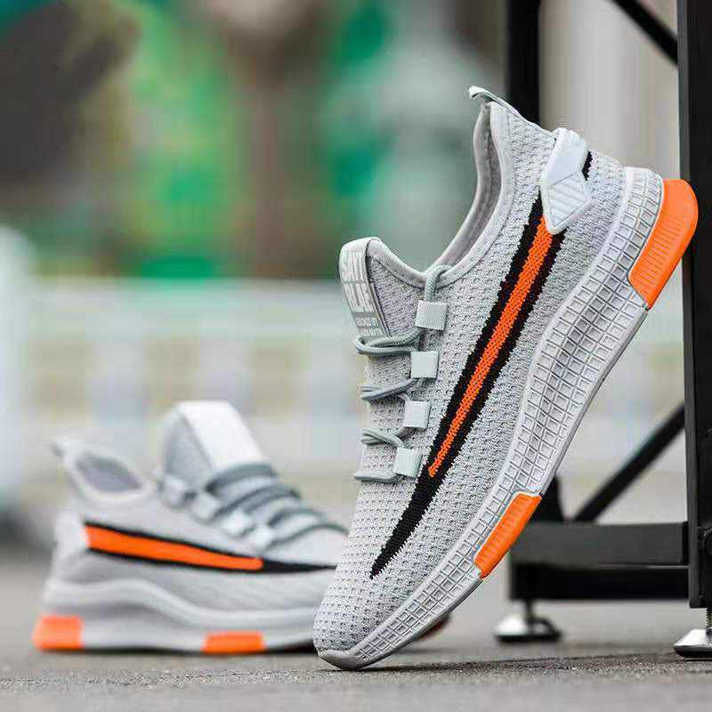 Sportske casual muške tenisice, prozračan fly weave gornji dio, gumeni potplat, mrežasti unutarnji dio, vezanje, za proljeće-ljeto (Gornji: fly weave; Potplat: gumeni; Unutrašnjost: mrežasti; Zatvaranje: vezanje)