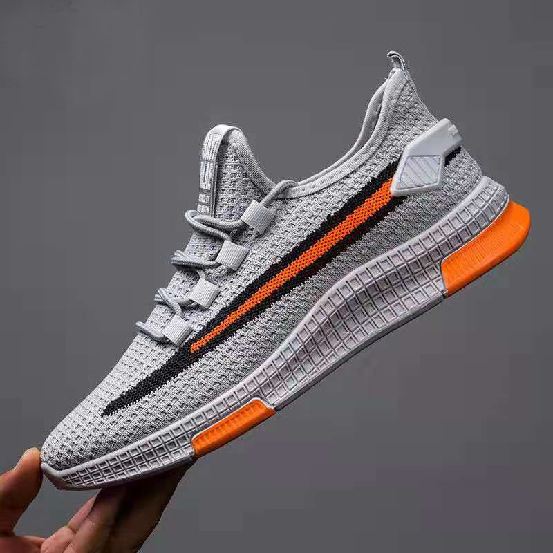 Sportske casual muške tenisice, prozračan fly weave gornji dio, gumeni potplat, mrežasti unutarnji dio, vezanje, za proljeće-ljeto (Gornji: fly weave; Potplat: gumeni; Unutrašnjost: mrežasti; Zatvaranje: vezanje)