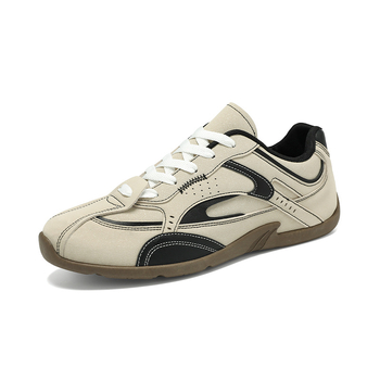 Pantofi sport casual pentru bărbați, design color-block, partea superioară PU + plasă, respirabili, închidere cu șireturi, vârf rotund