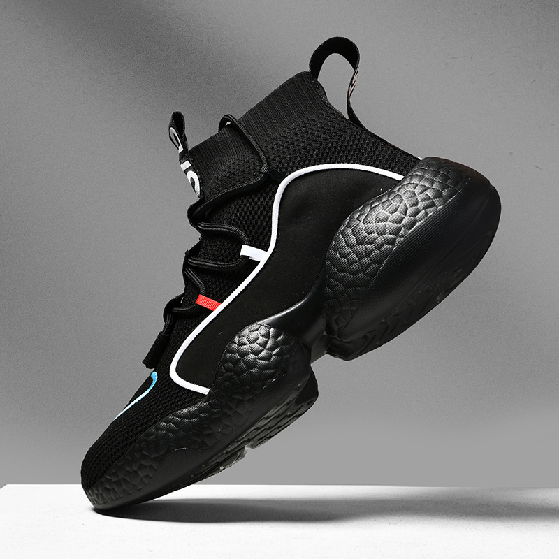 Unisex visoke tenisice za trčanje s Flyknit gornjim dijelom, prozračne, lagana EVA potplat, vezanje, amortizacija udara