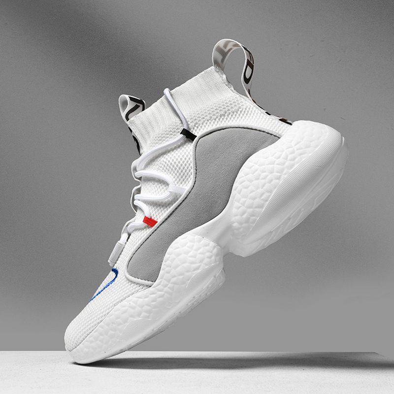 Unisex visoke tenisice za trčanje s Flyknit gornjim dijelom, prozračne, lagana EVA potplat, vezanje, amortizacija udara