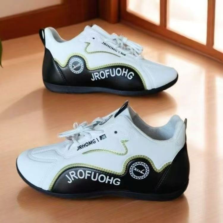 Unisex sportske casual tenisice, prozračni kožni gornji dio, lagana PVC potplata, vezanje šnira