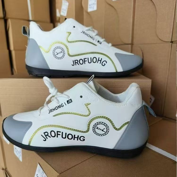 Unisex sportske casual tenisice, prozračni kožni gornji dio, lagana PVC potplata, vezanje šnira