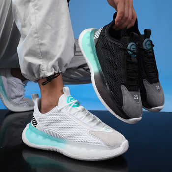 Férfi nyári sportcipő, légáteresztő hálós felsőrész, vastag talp, könnyű, mindennapi cipő, fűzős záródás