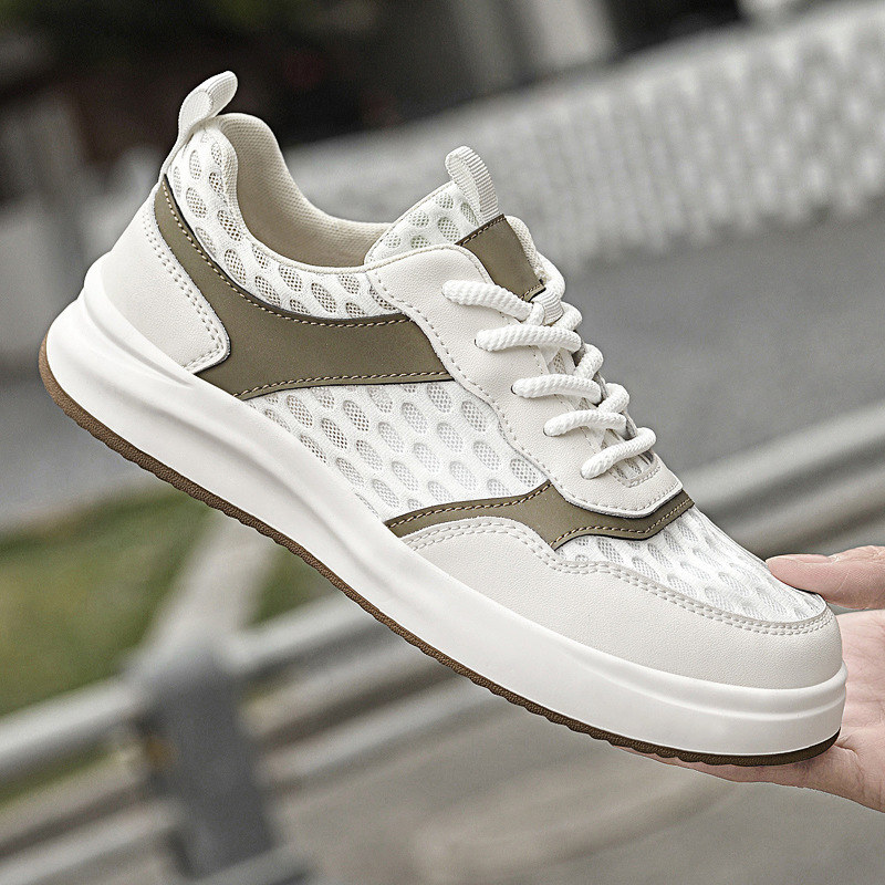 Muške tenisice za sportski casual stil, prozračni mrežasti gornji dio, gumena potplat, vezanje, niski vrh, PU ulošak
