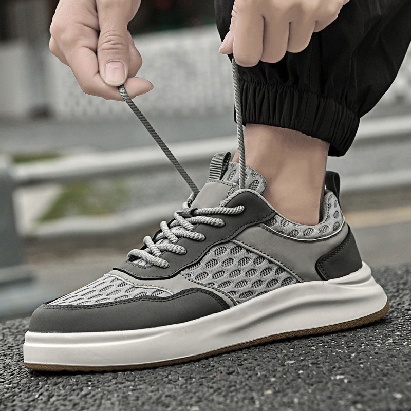 Muške tenisice za sportski casual stil, prozračni mrežasti gornji dio, gumena potplat, vezanje, niski vrh, PU ulošak