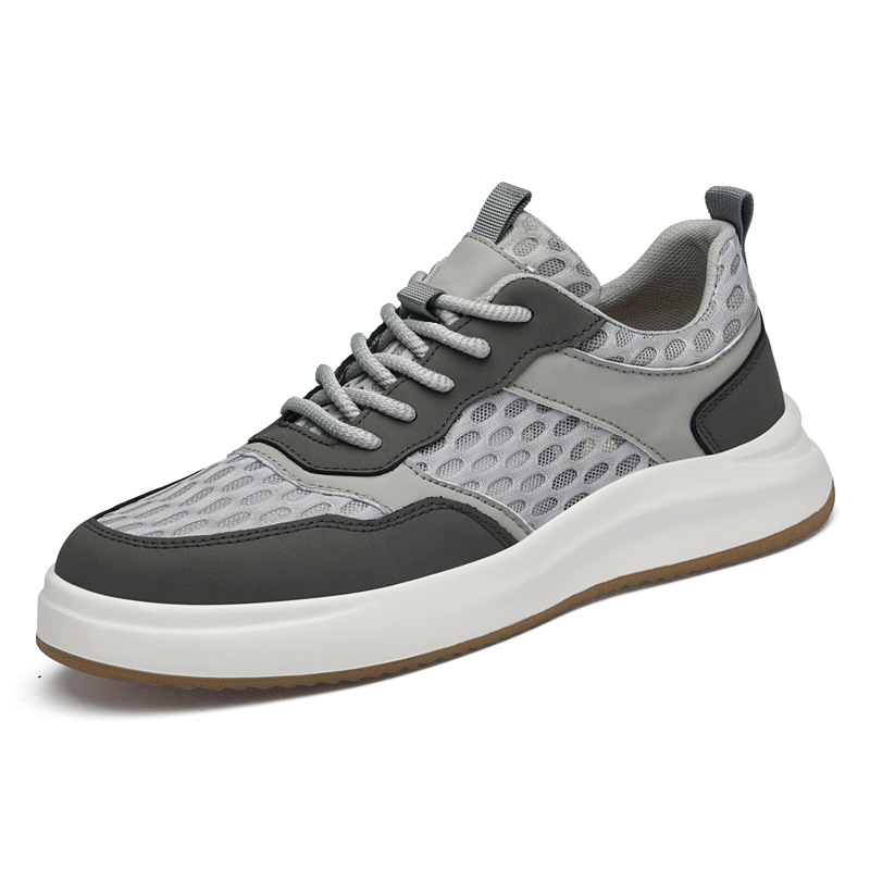 Muške tenisice za sportski casual stil, prozračni mrežasti gornji dio, gumena potplat, vezanje, niski vrh, PU ulošak