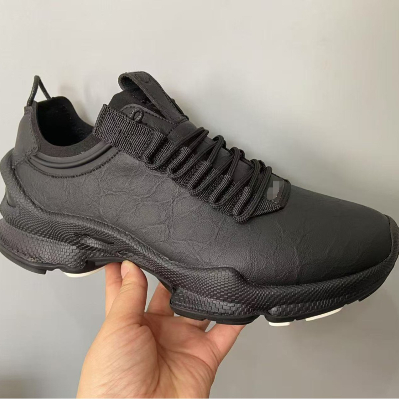 Pantofi sport casual din piele unisex pentru plimbări, cu partea superioară din piele de vită dublă, talpă turnată prin injecție, branț PU, glezna joasă, vârf rotund