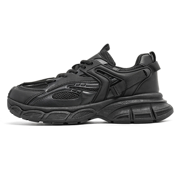 Pantofi sport bărbați Dad shoes, upper plasă, talpă PVC groasă, închidere cu șireturi, profil redus