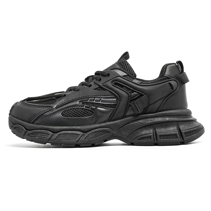 Pantofi sport bărbați Dad shoes, upper plasă, talpă PVC groasă, închidere cu șireturi, profil redus