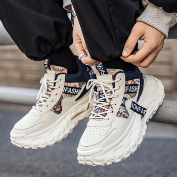 Vyriski platforminiai bateliai sportui ir laisvalaikiui, tekstilinė viršutinė dalis, raišteliai, guminis padas, žemas kulnas 1-3 cm