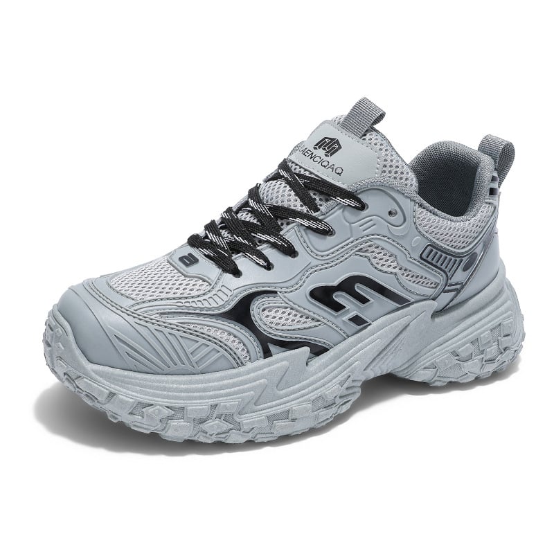 Vyriski chunky kedai su kvėpuojančia tinkline viršutine dalimi, stora pada, žemas viršus, raišteliai, neslidus gumos padas