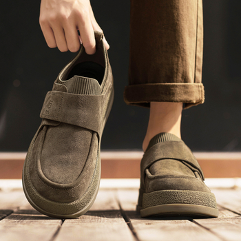 Vyriski loaferiai su PU viršutine dalimi, guma padas, Velcro užsegimas, smailus pirštas