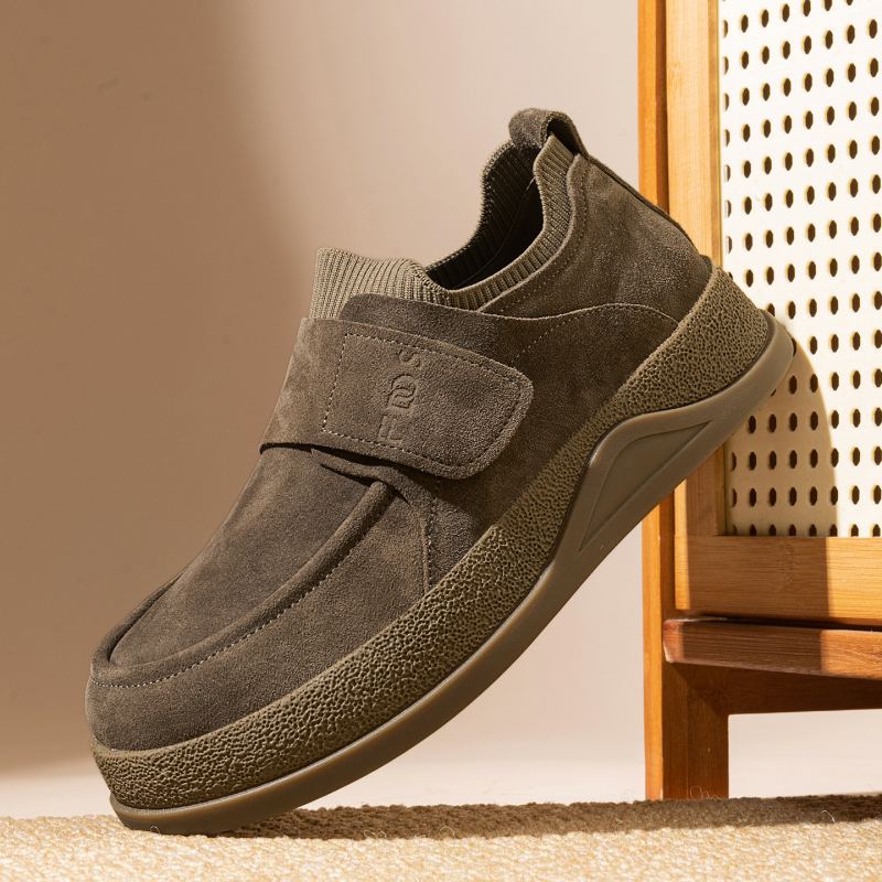 Vyriski loaferiai su PU viršutine dalimi, guma padas, Velcro užsegimas, smailus pirštas