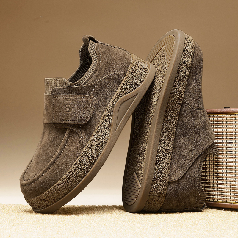 Vyriski loaferiai su PU viršutine dalimi, guma padas, Velcro užsegimas, smailus pirštas