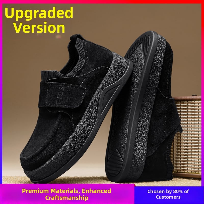 Vyriski loaferiai su PU viršutine dalimi, guma padas, Velcro užsegimas, smailus pirštas