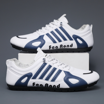 Pantofi sport casual pentru bărbați, slip-on, cu partea superioară PU, ușori, anti-derapare, talpă textilă și talpă injectată