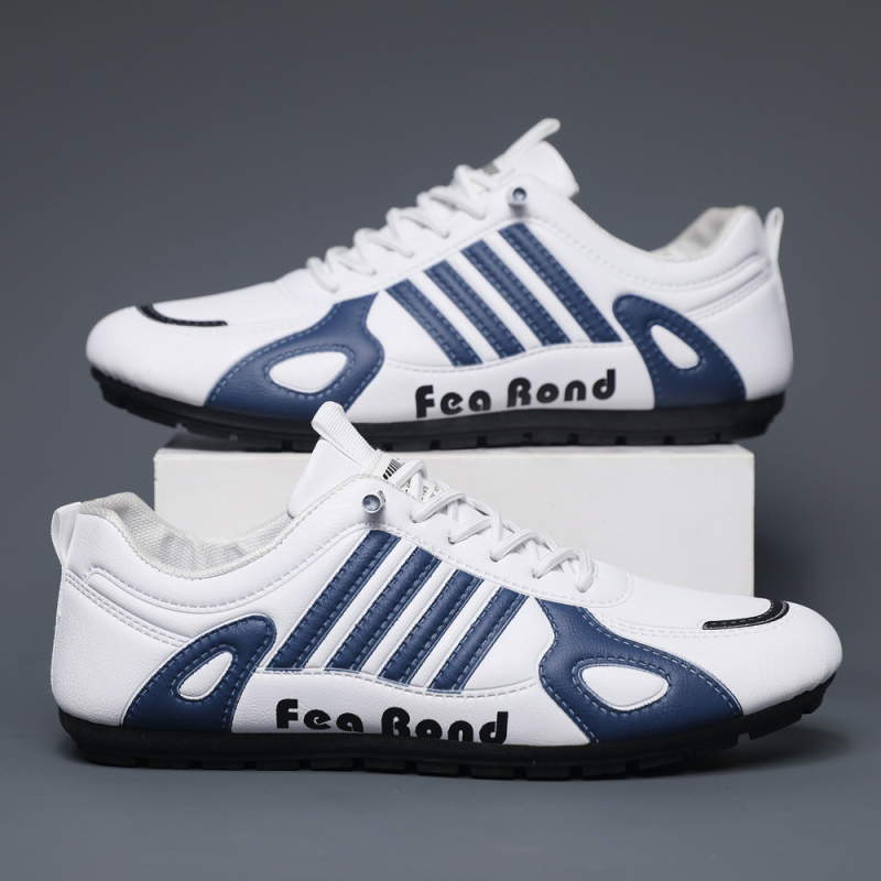 Pantofi sport casual pentru bărbați, slip-on, cu partea superioară PU, ușori, anti-derapare, talpă textilă și talpă injectată