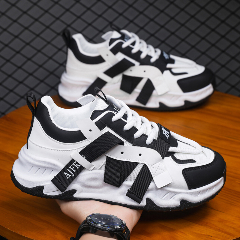 Muške tenisice dad shoes – maskirni uzorak, prozračne, debela potplata za povećanje visine, gornji dio od sintetičke kože, gumena podloga