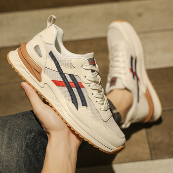 Muške casual sportske tenisice za putovanja, mrežasti gornji dio, EVA ulojak, gumeni đon, vezenje, niski profil